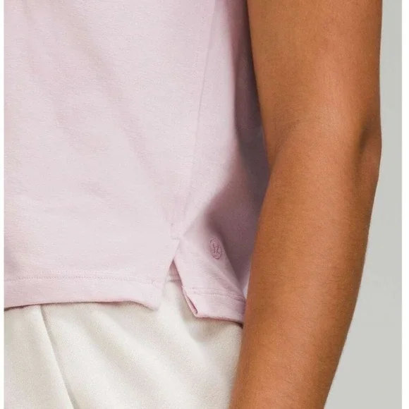 Lululemon Cotton TShirt Cropped Relaxed Fit Light Pink Women Size XS - Picture 4 of 8